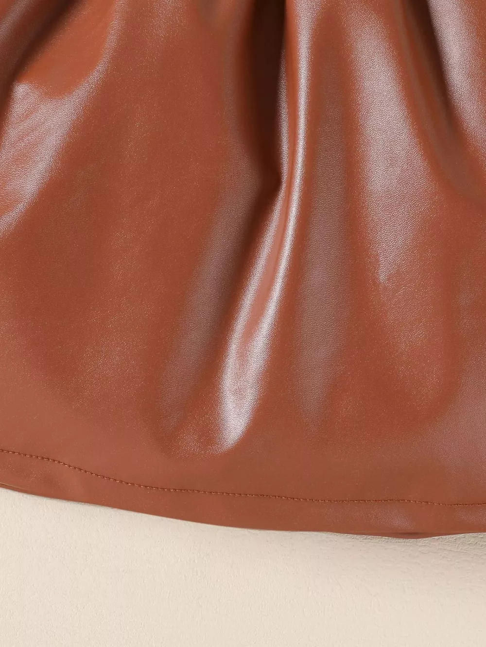 Children's Ruffled Faux Leather Top and Skirt Set, image 7