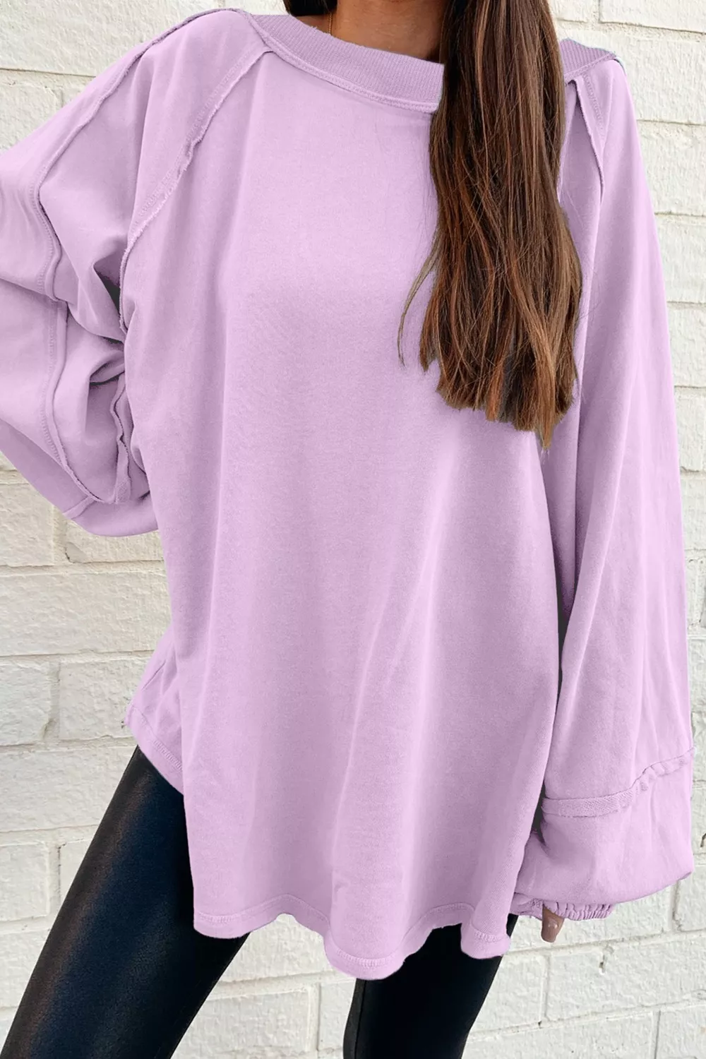 Oversized Washed Crewneck Sweatshirt, image 3