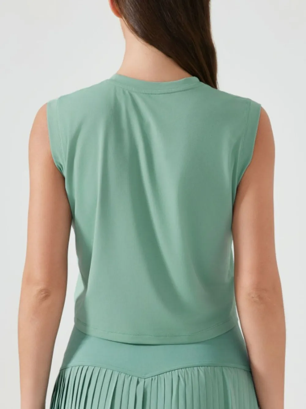 Round Neck Cropped Active Tank, image 4