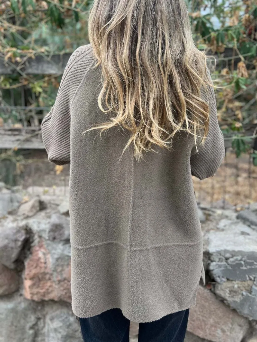 Full Size Texture Knit Longline Coat Plus Size, image 3