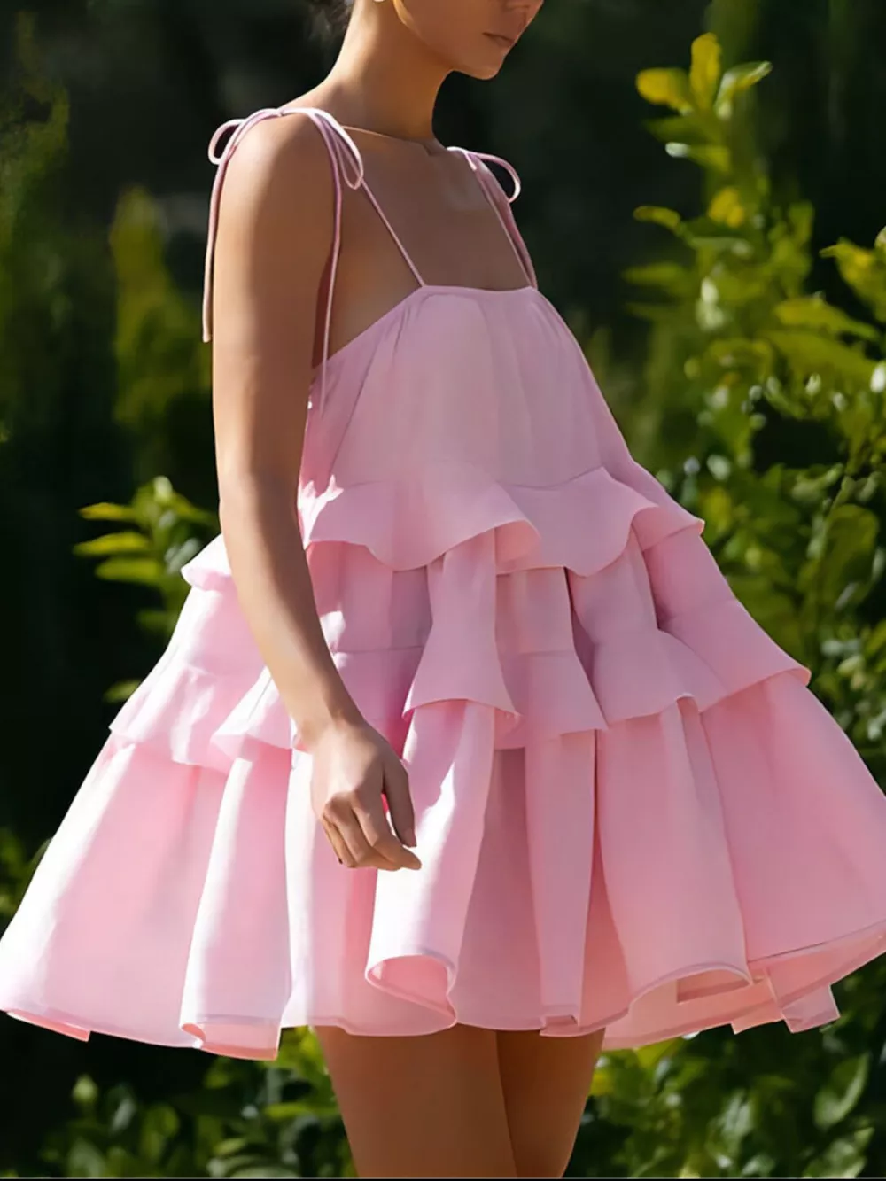 Ruffled Tie Shoulder Mini Dress, image 7
