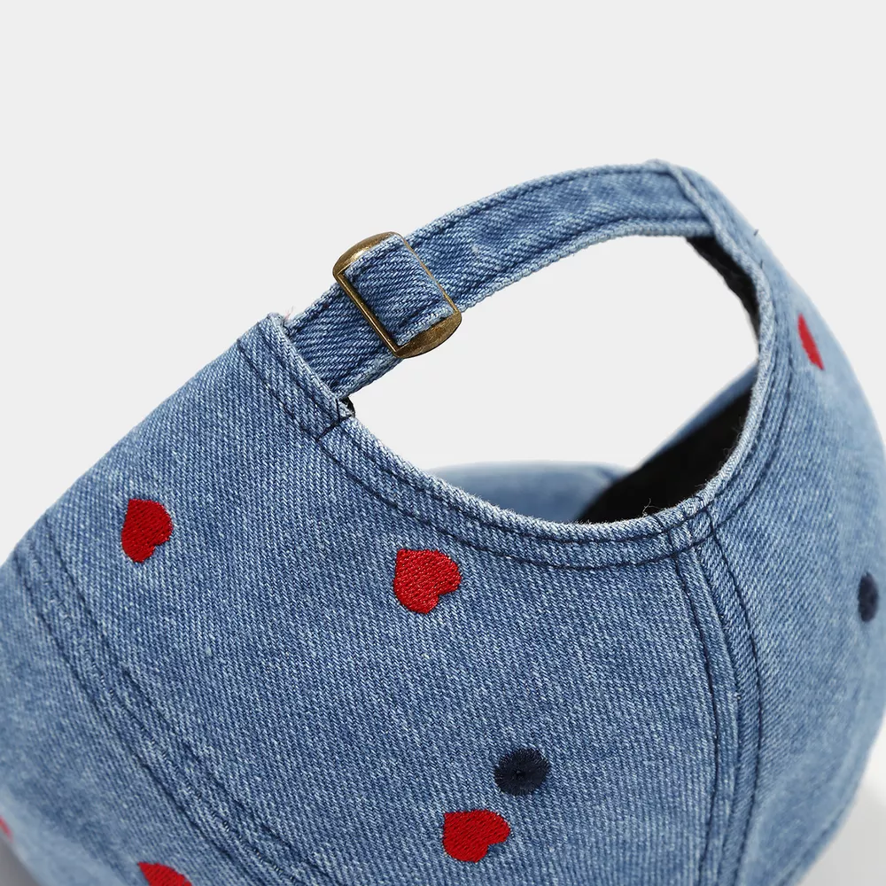 Embroidered Heart Denim Baseball Cap, image 9