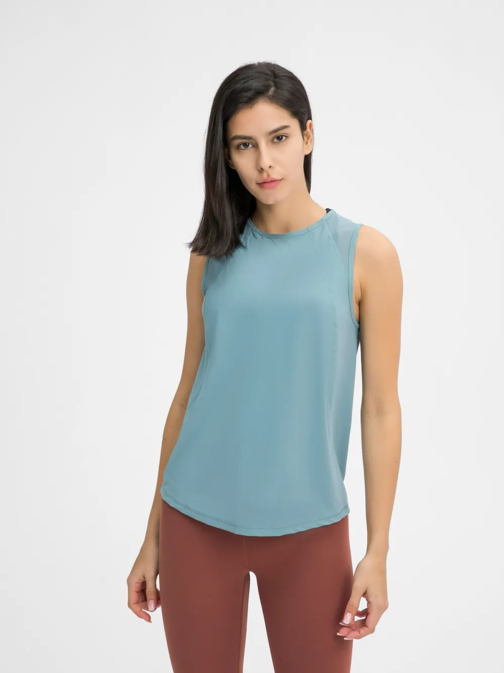 Cutout Back Round Neck Active Tank, image 10