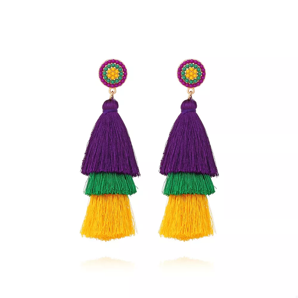 Layered Tassel Drop Earrings