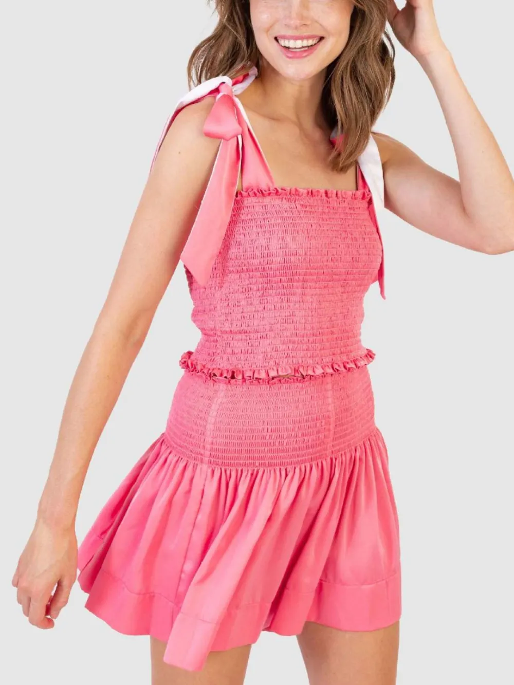 Smocked Tie Shoulder Cami and Shorts Set, image 4