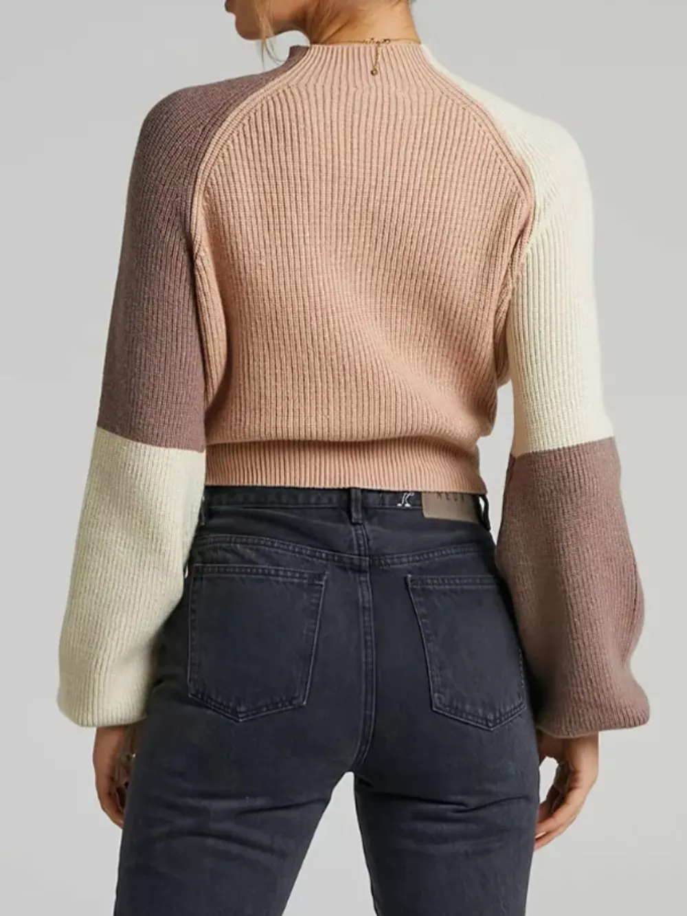Color Block Mock Neck Sweater, image 8