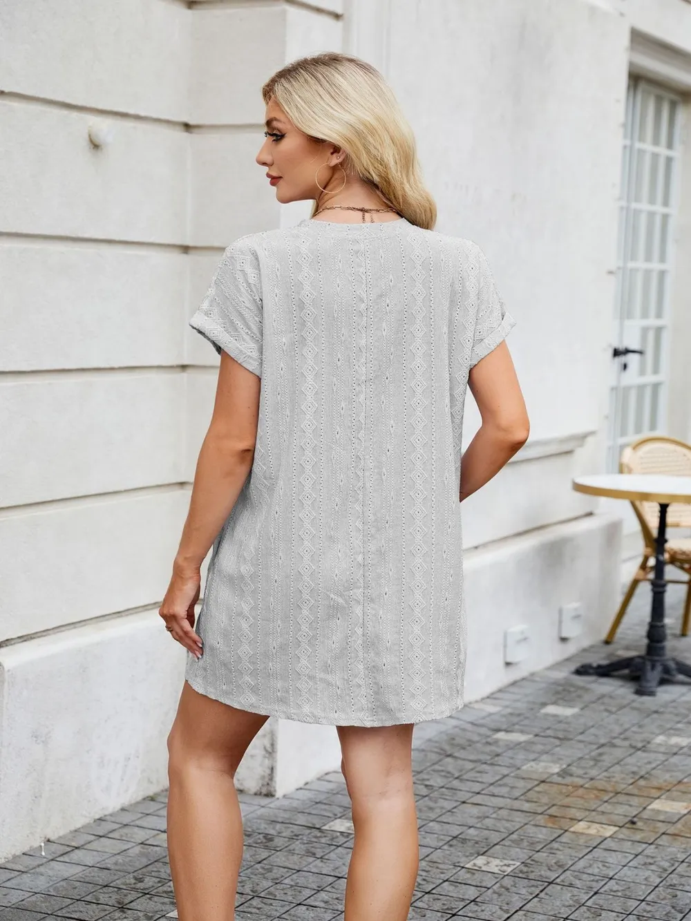 Round Neck Short Sleeve Mini Dress, image 17