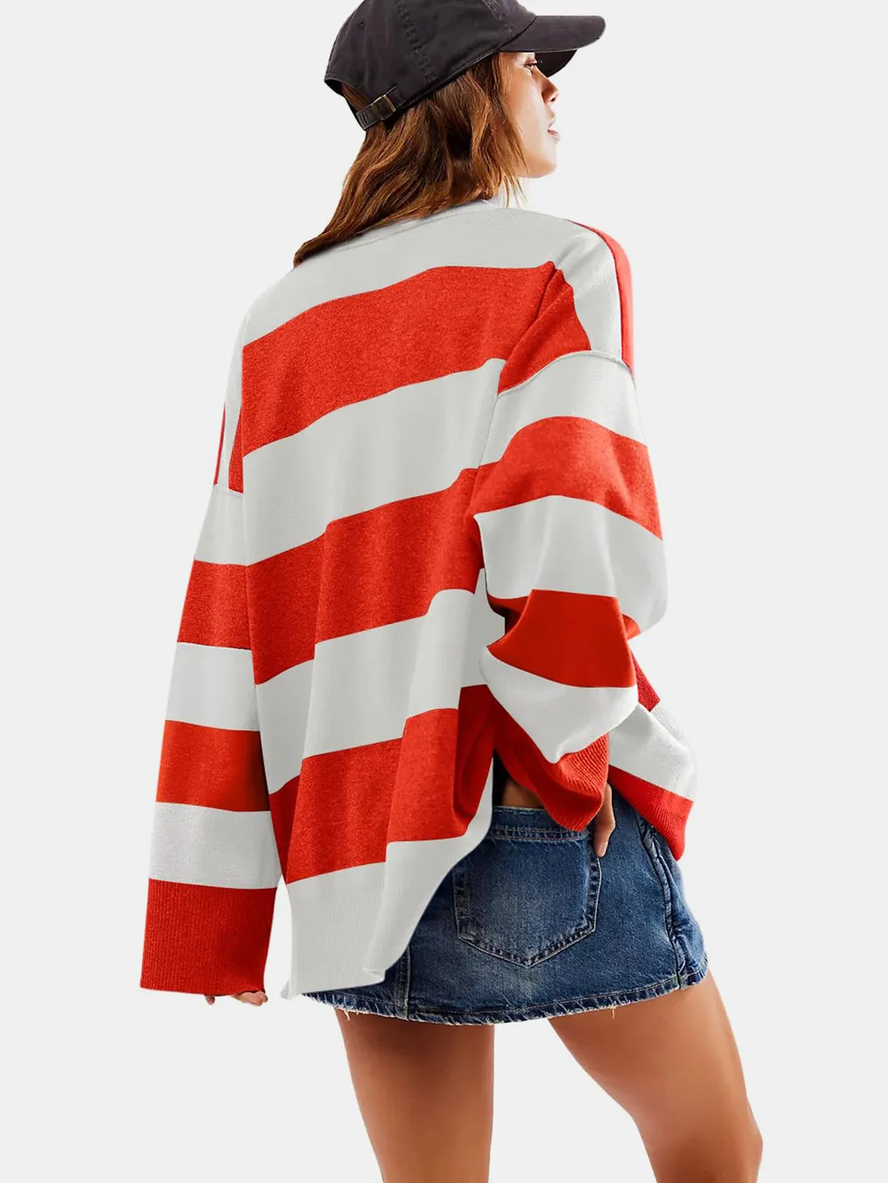 Color Block Half Zip Long Sleeve Sweater, image 12