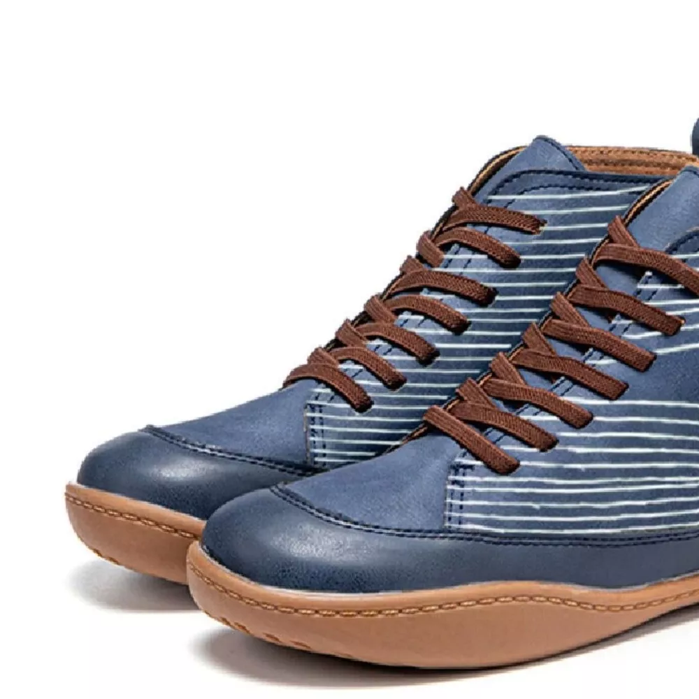 Cat Print Striped Ankle Sneakers, image 8