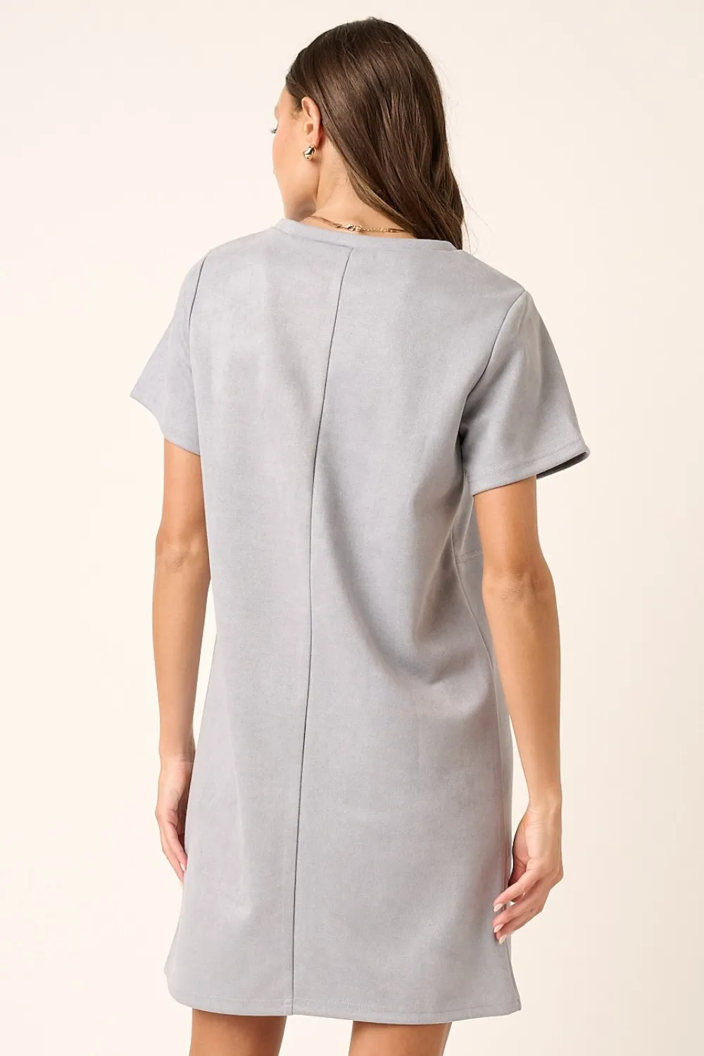 Suede Short Sleeve Mini Dress, image 2