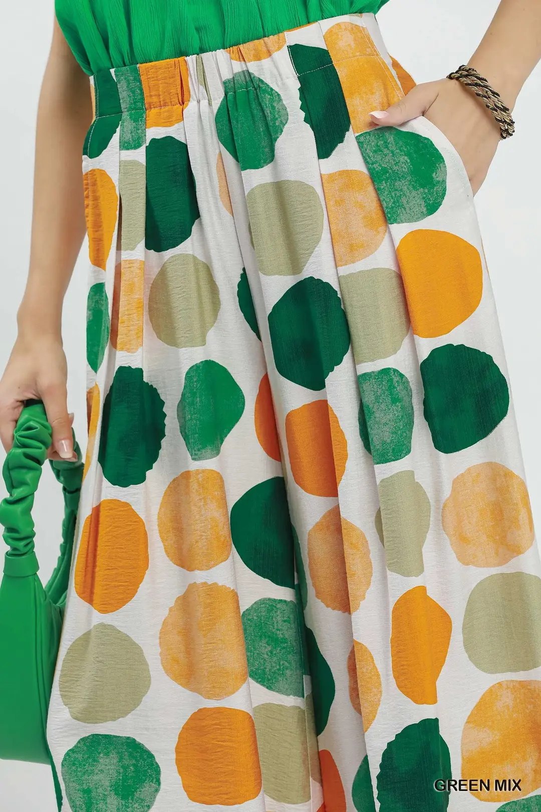Dot Print Wide Leg Pants, image 3