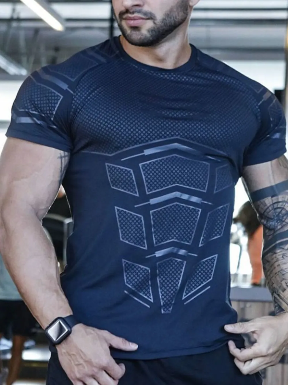 Men's Plus Size Round Neck Short Sleeve T-Shirt, image 3