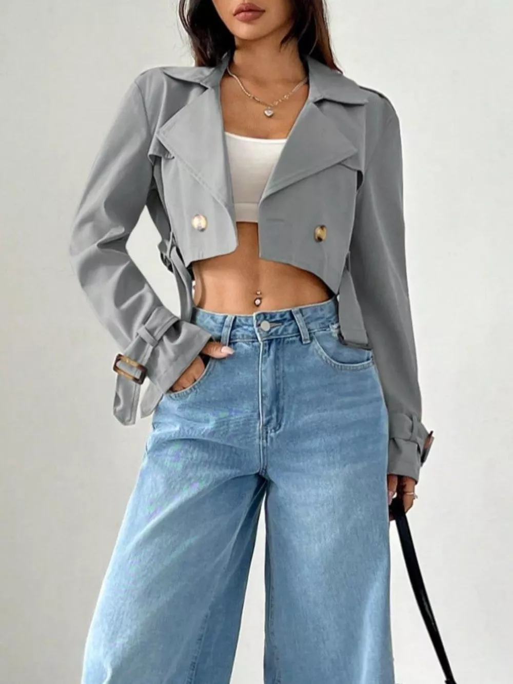 Double-Breasted Cropped Outerwear, image 14