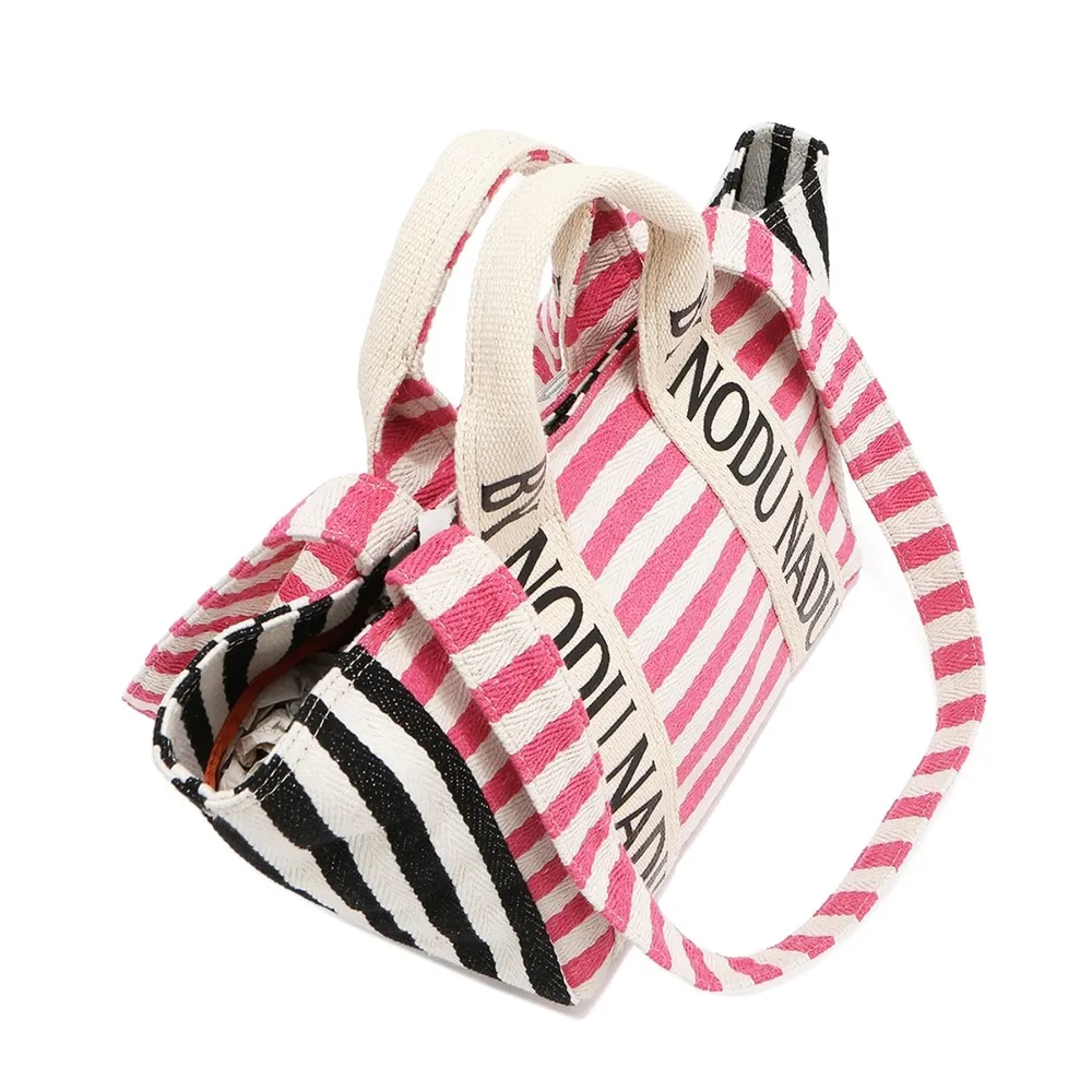 Letter Striped Tote Bag, image 6