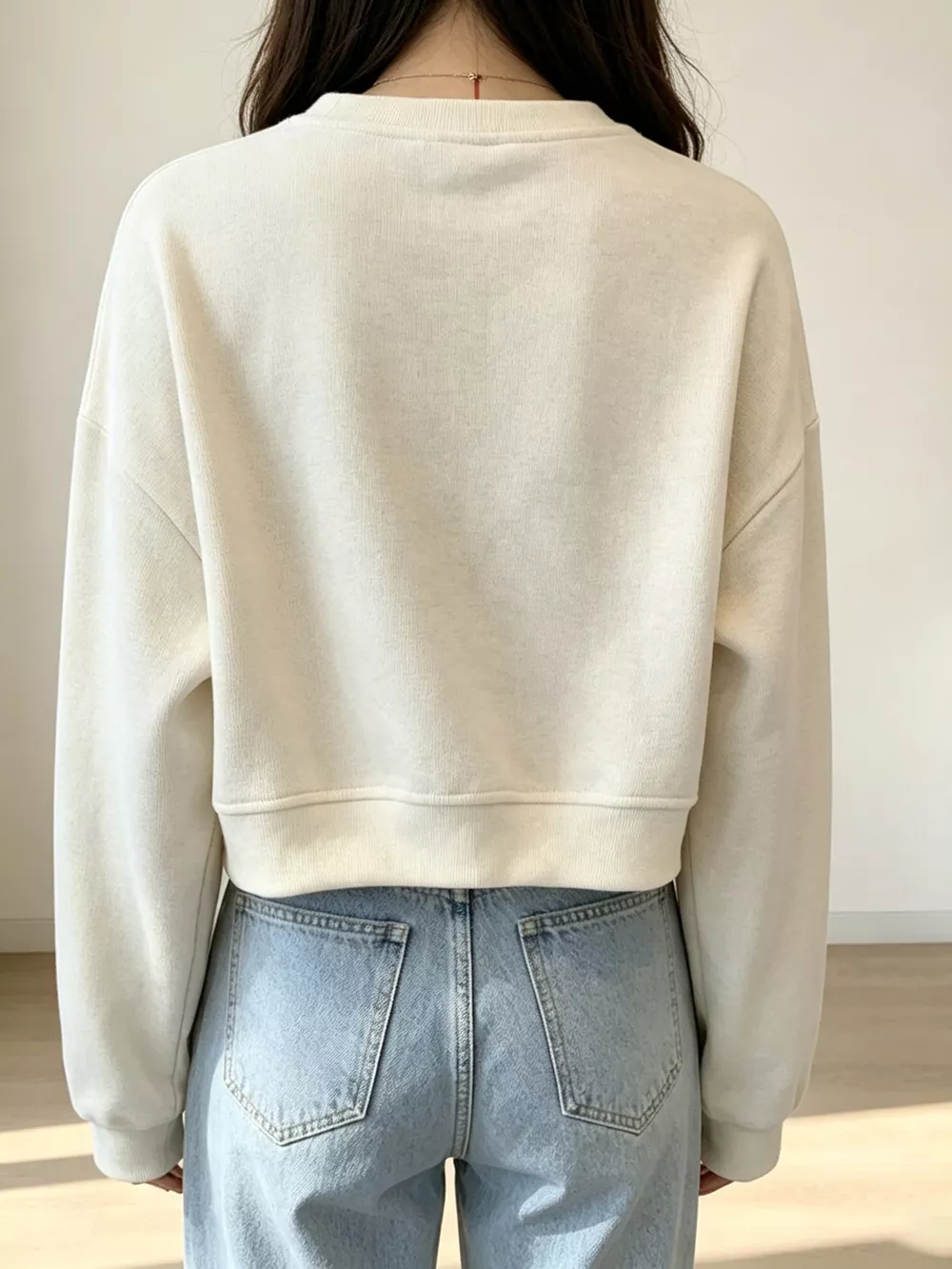 Crew Neck  Drop Shoulder Sweatshirt, image 5