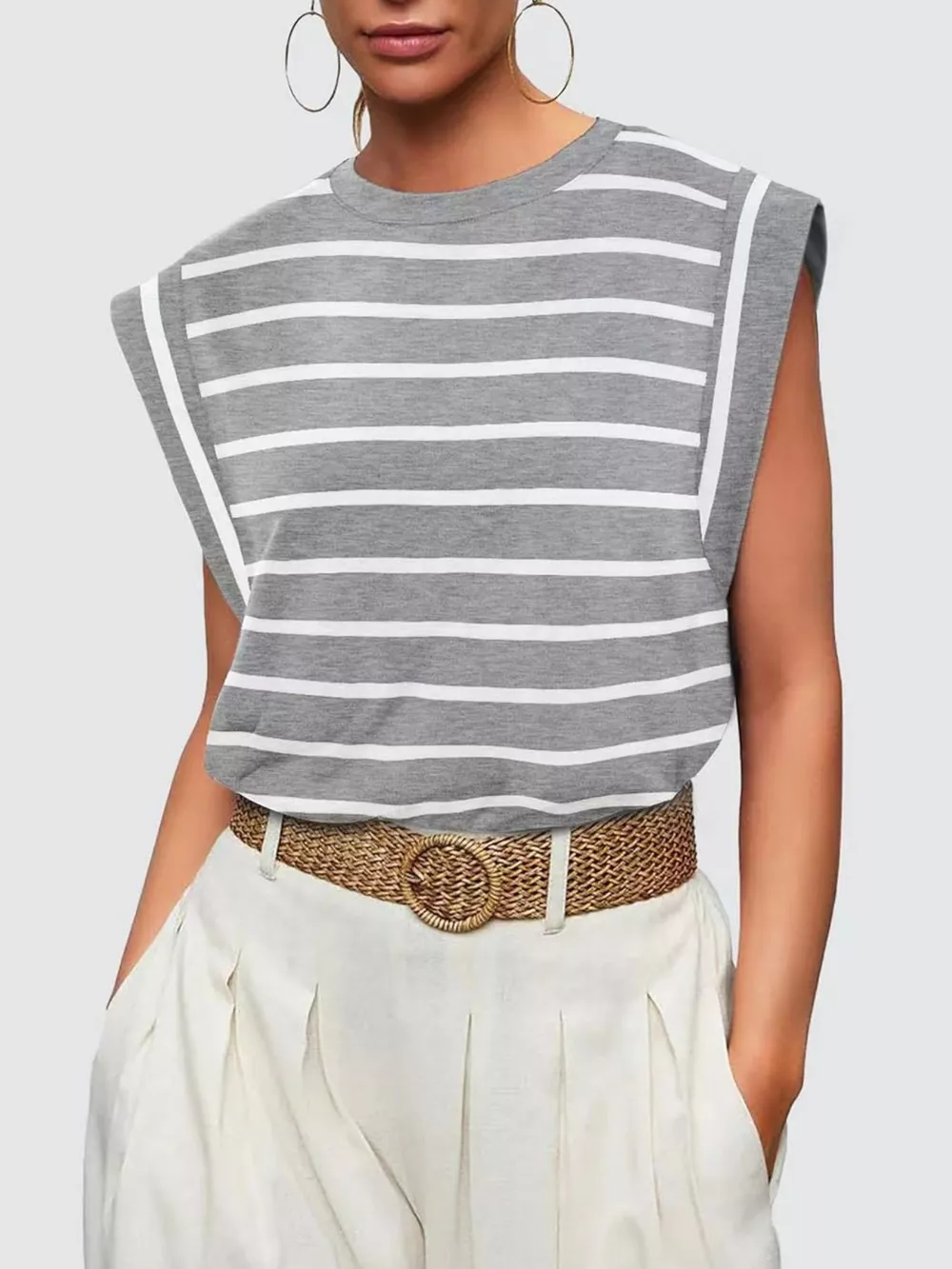 Striped Round Neck Tank, image 7