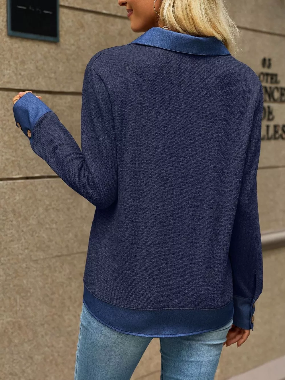 Decor Button Long Sleeve Sweatshirt, image 18