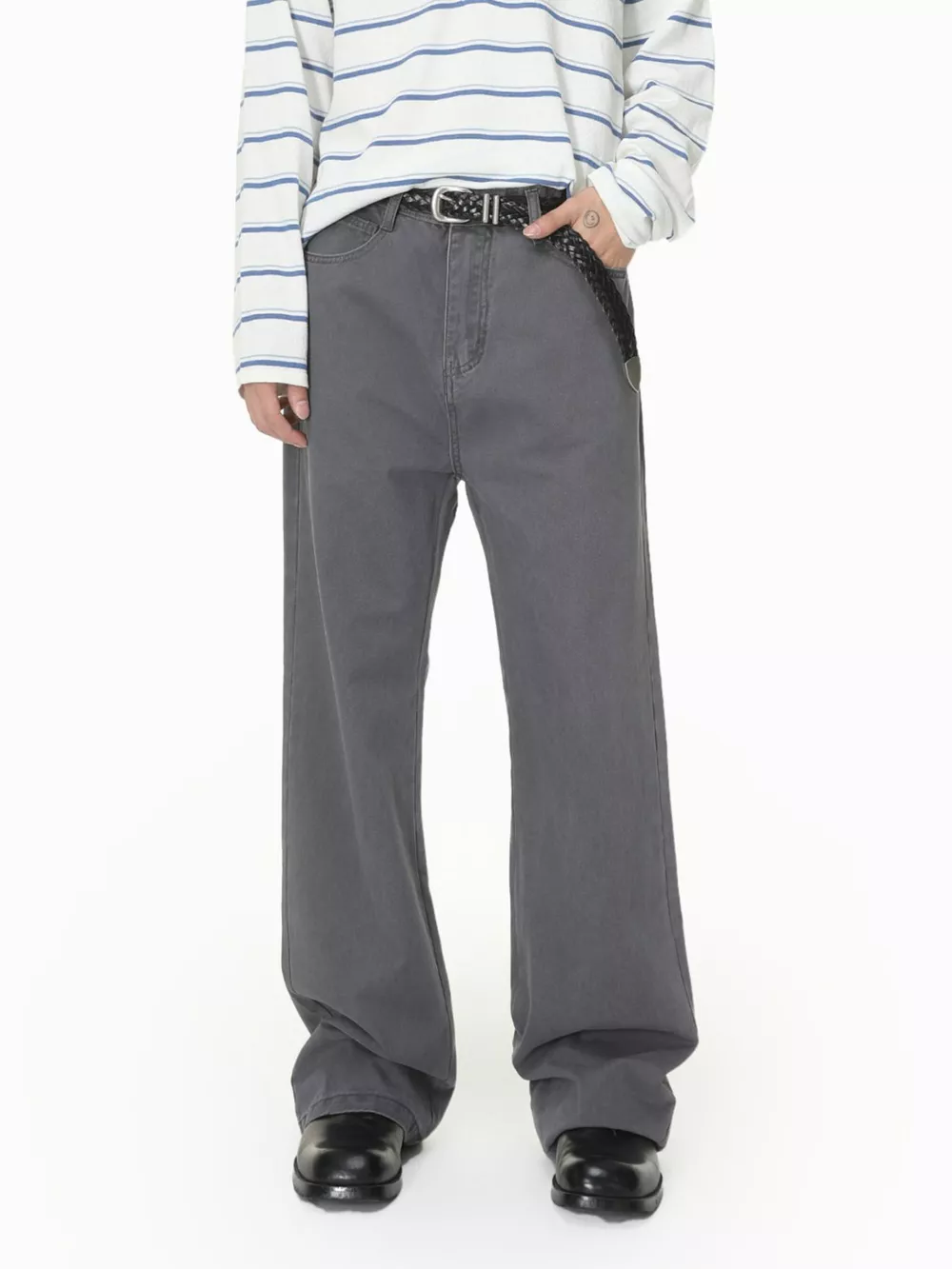 Men's Washed Loose Fit Jeans, image 2