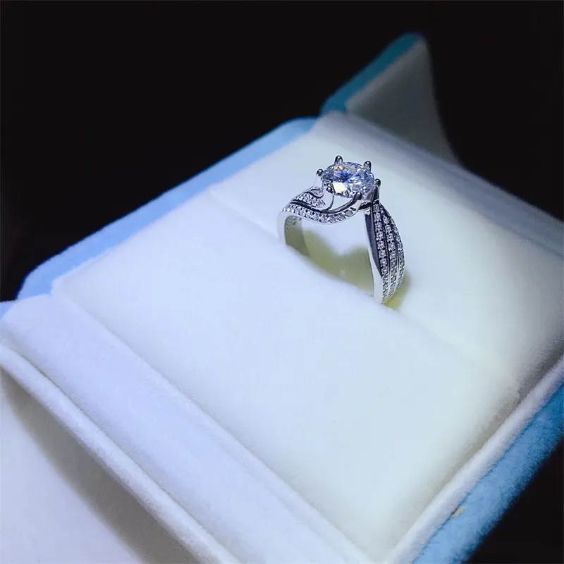 1 Carat Moissanite 925 Sterling Silver Ring, image 5