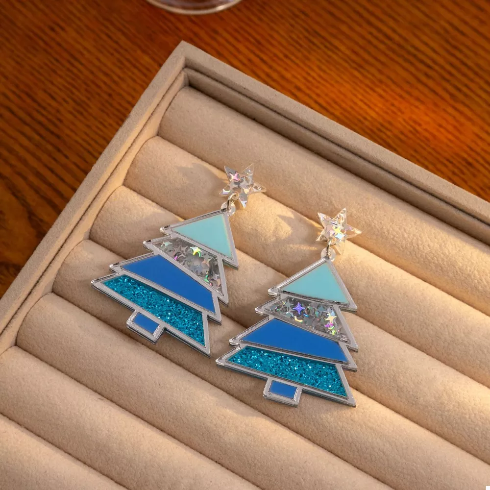 Christmas Tree Dangle Earrings, image 4