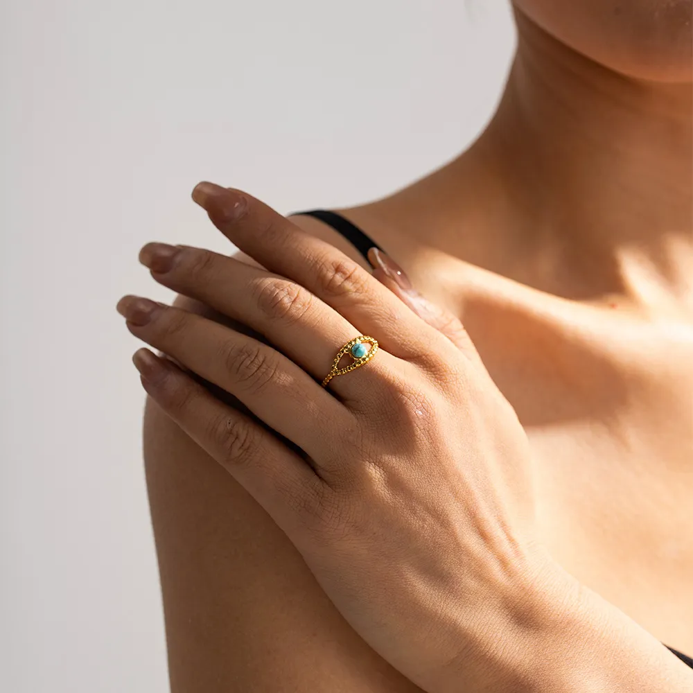 Turquoise Eye Design Ring, image 2