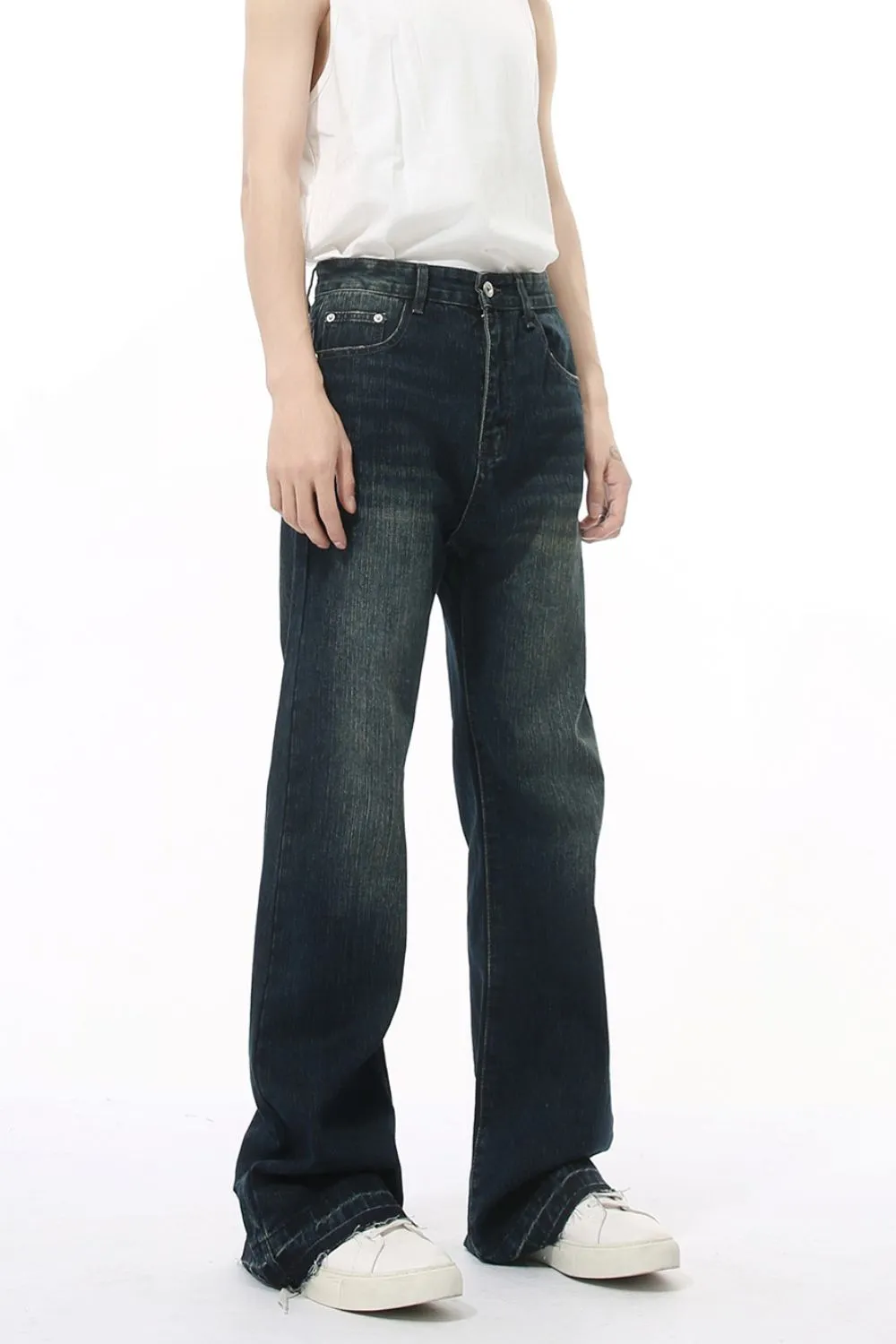 Raw Hem Jeans with Pockets, image 4