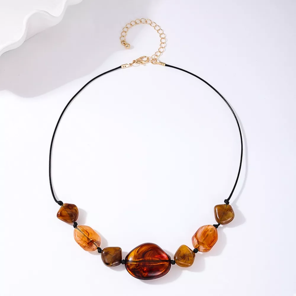 Acrylic Beaded Statement Necklace, image 4