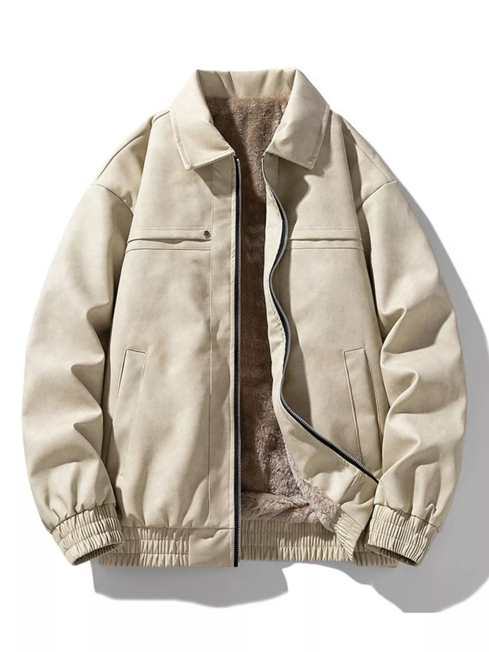 Men's Plus Size Zip Up Long Sleeve Jacket, image 4