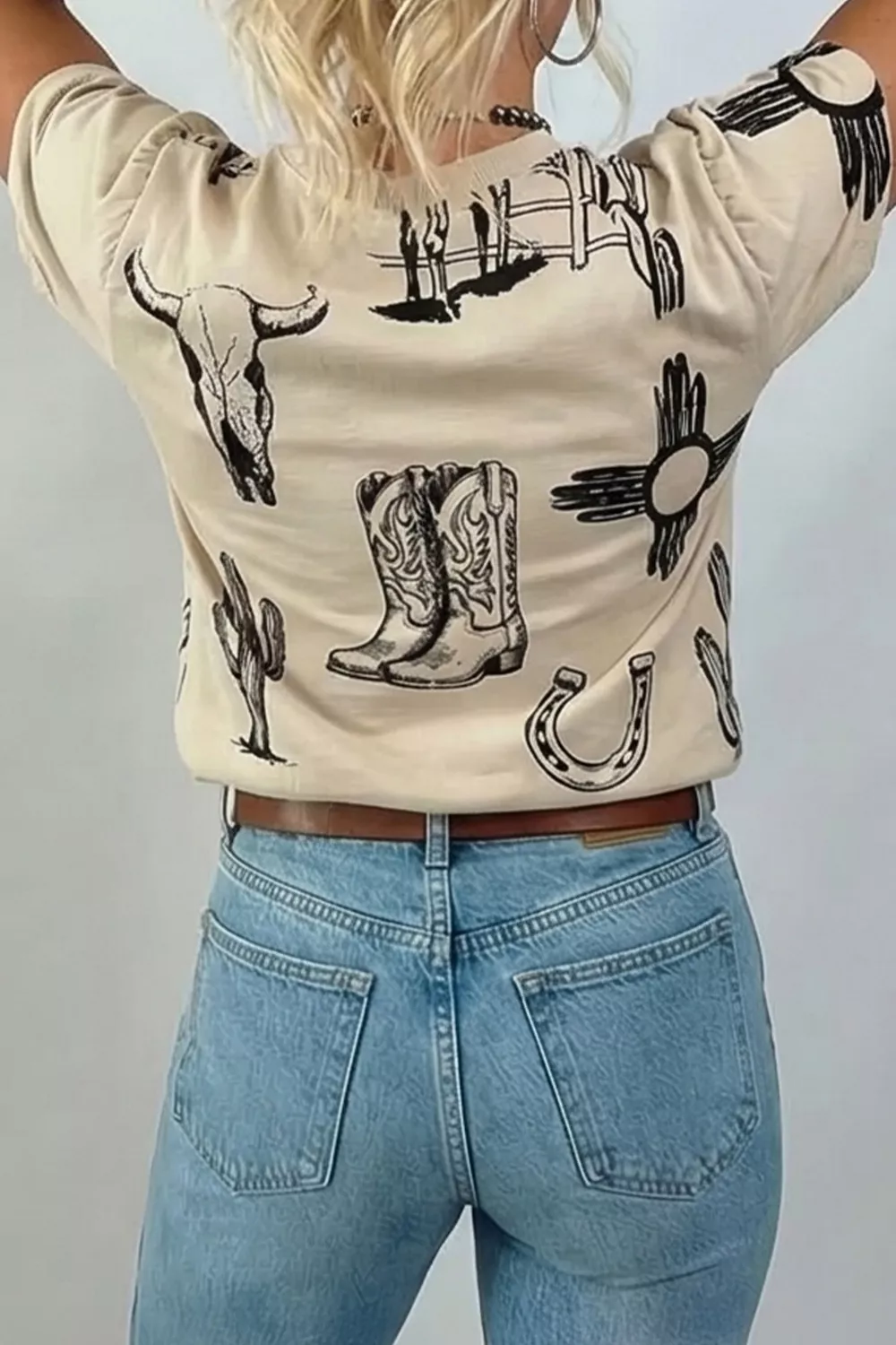 Western Print Short Sleeve T Shirt, image 4