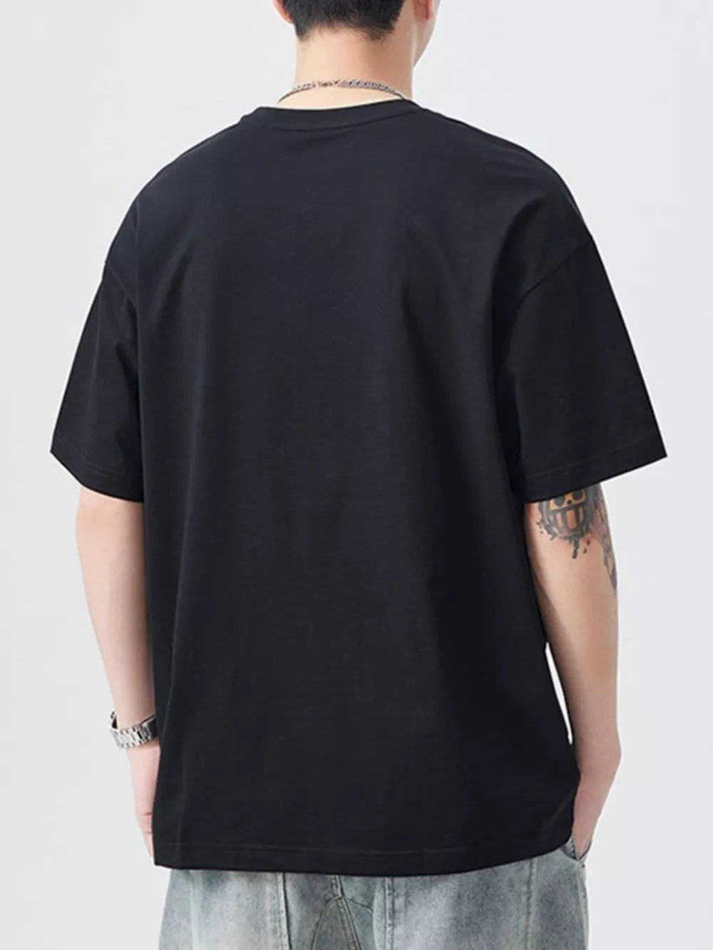 Men's Plus Size Round Neck Short Sleeve T-Shirt, image 3