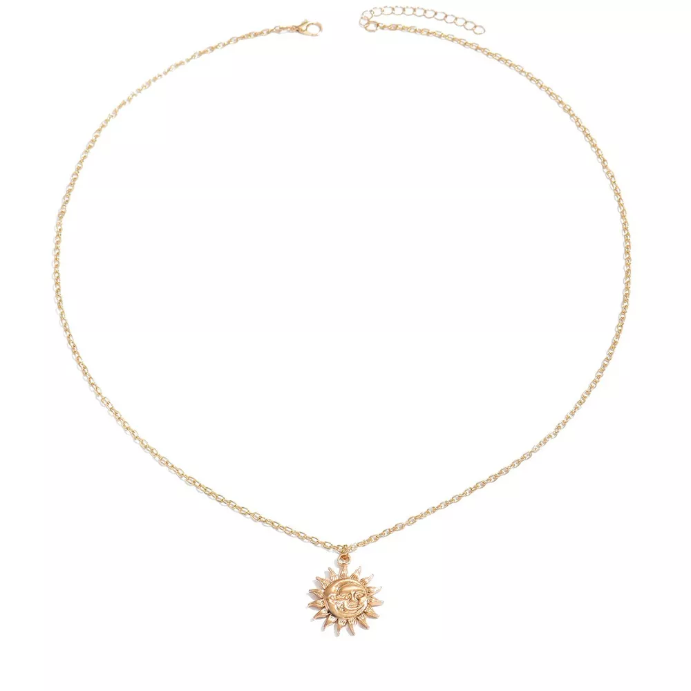 18K Gold-Plated Sunburst Pendant Necklace, image 4