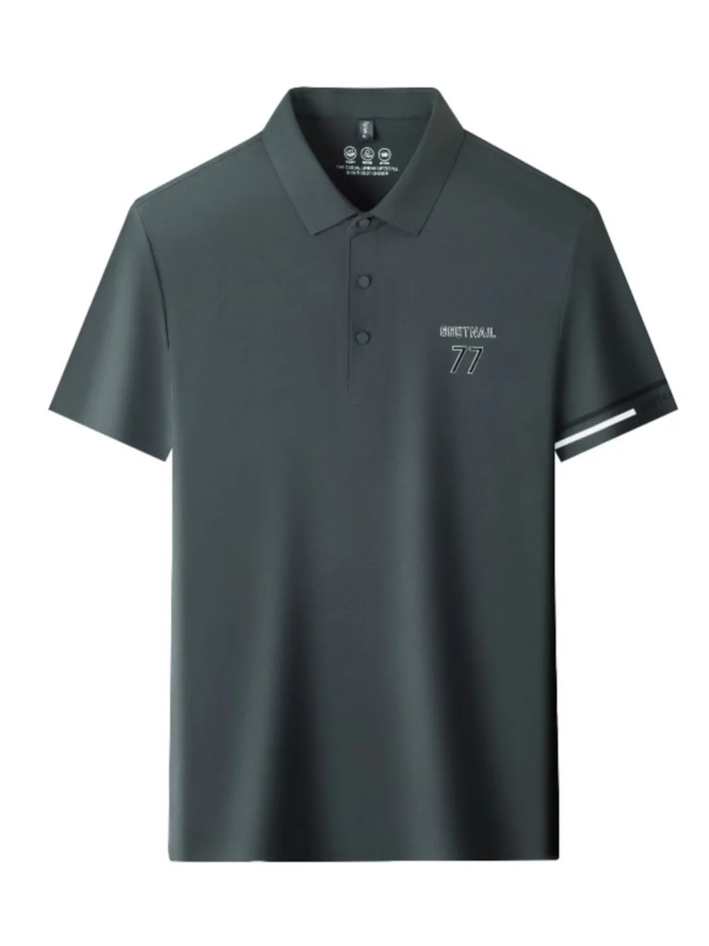 Men's Plus Size Button Detail Short Sleeve Polo, image 8