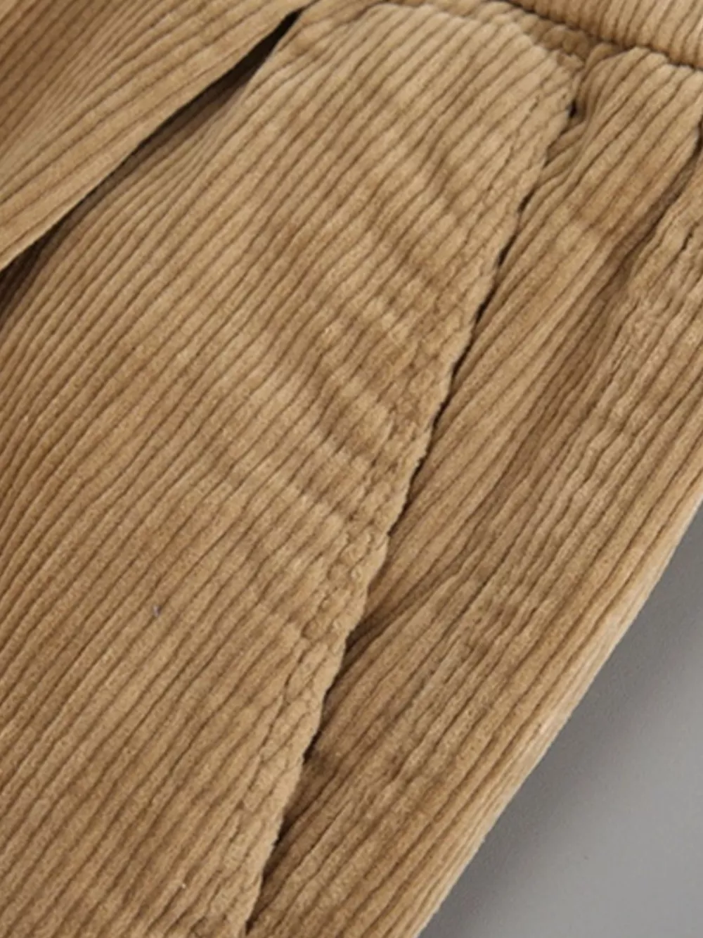 Men's Plus Size Corduroy Pleated Casual Pants, image 3