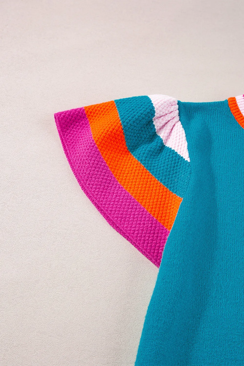 Color Block Round Neck Knit Top, image 9