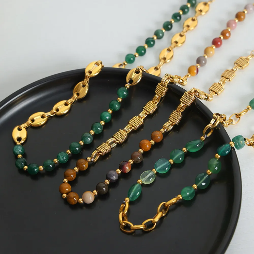 Beaded Titanium Steel Necklace, image 2