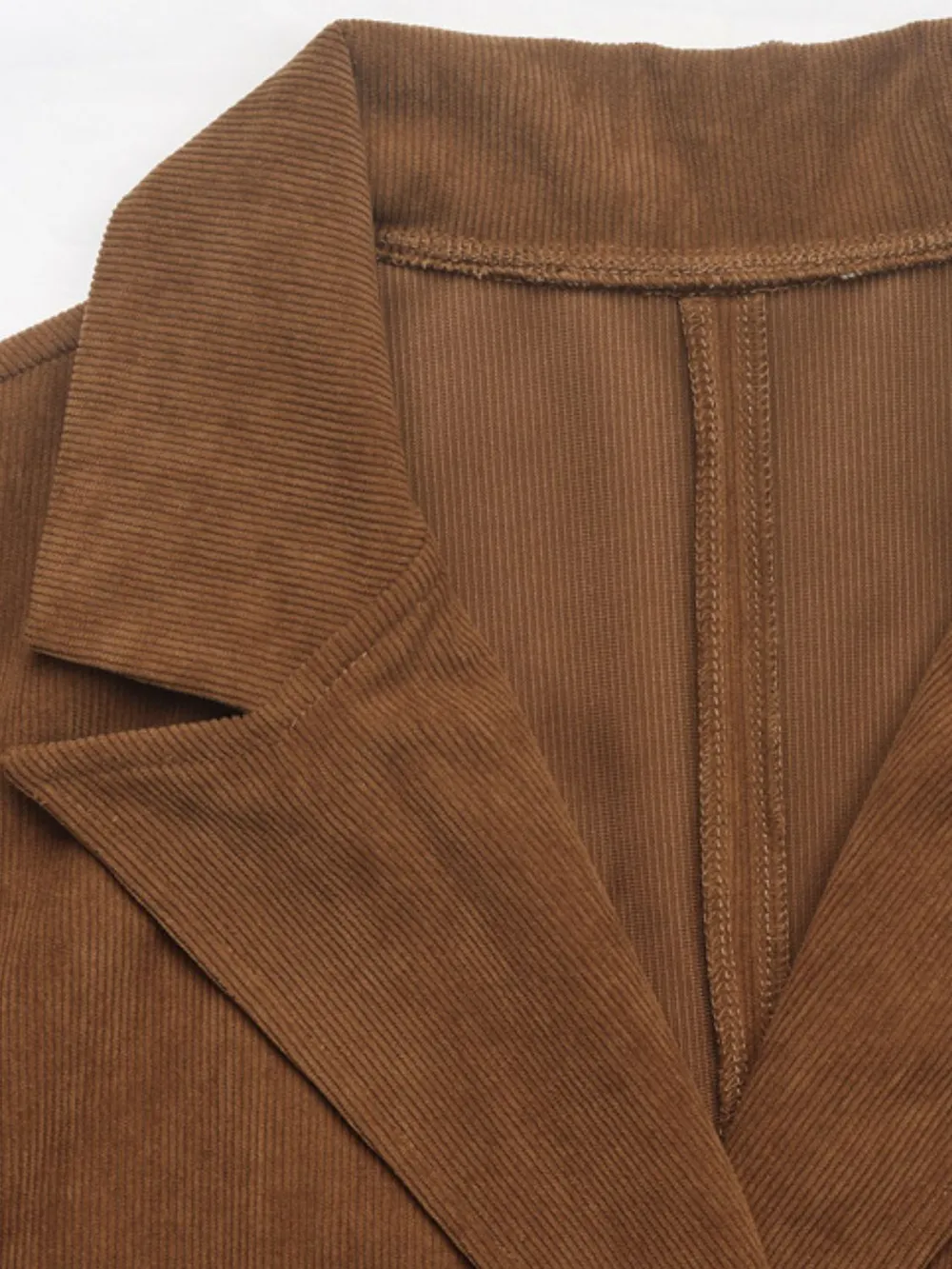 Decorative Pocket Flap Lapel Collar Long Sleeve Outerwear, image 4