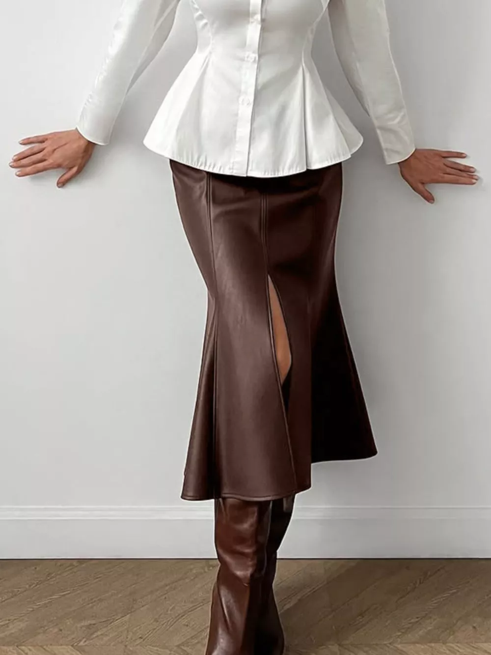 Slit Mermaid Midi Skirt, image 2