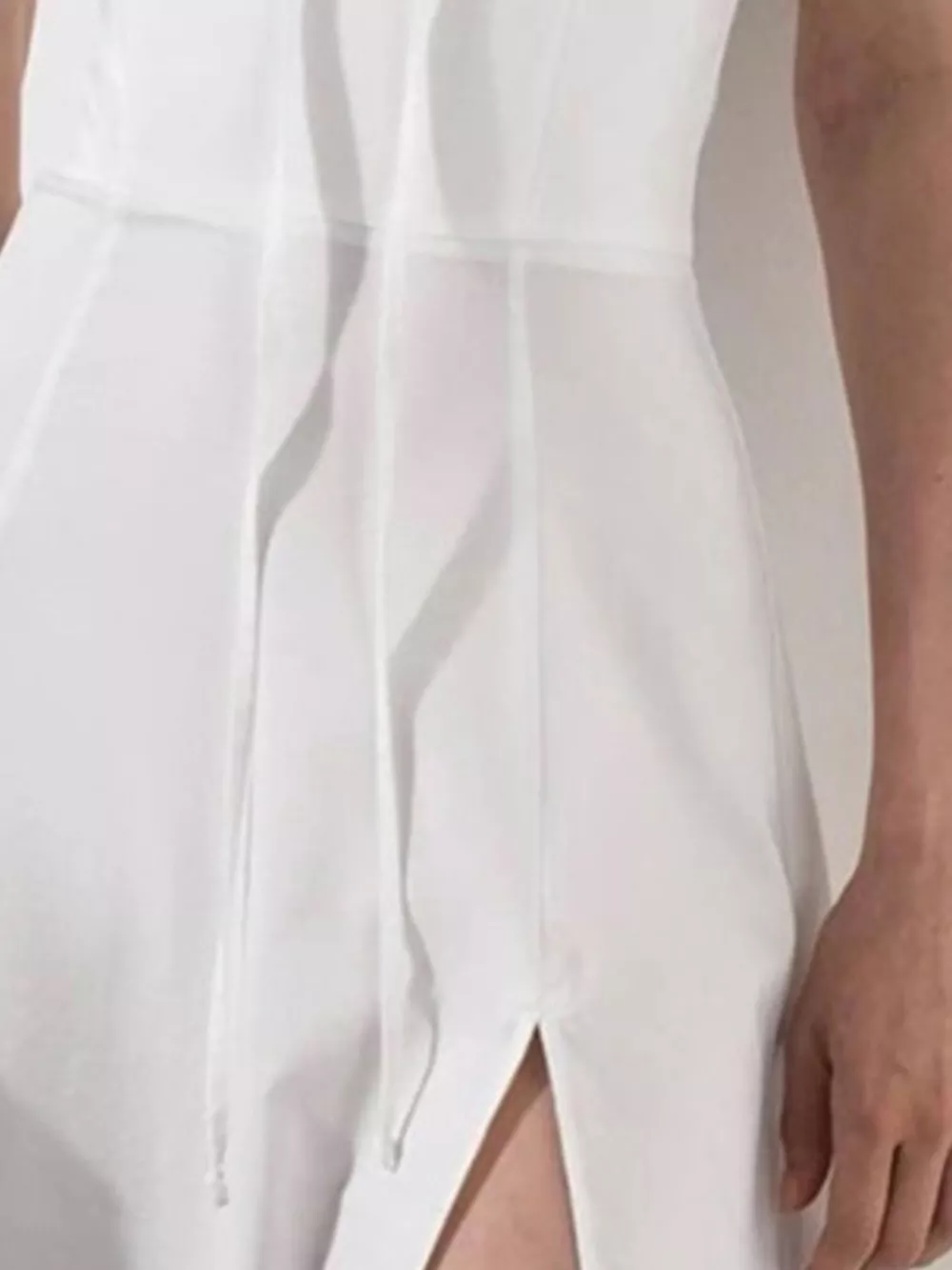 Puff Sleeve Tie Front Slit Midi Dress, image 16
