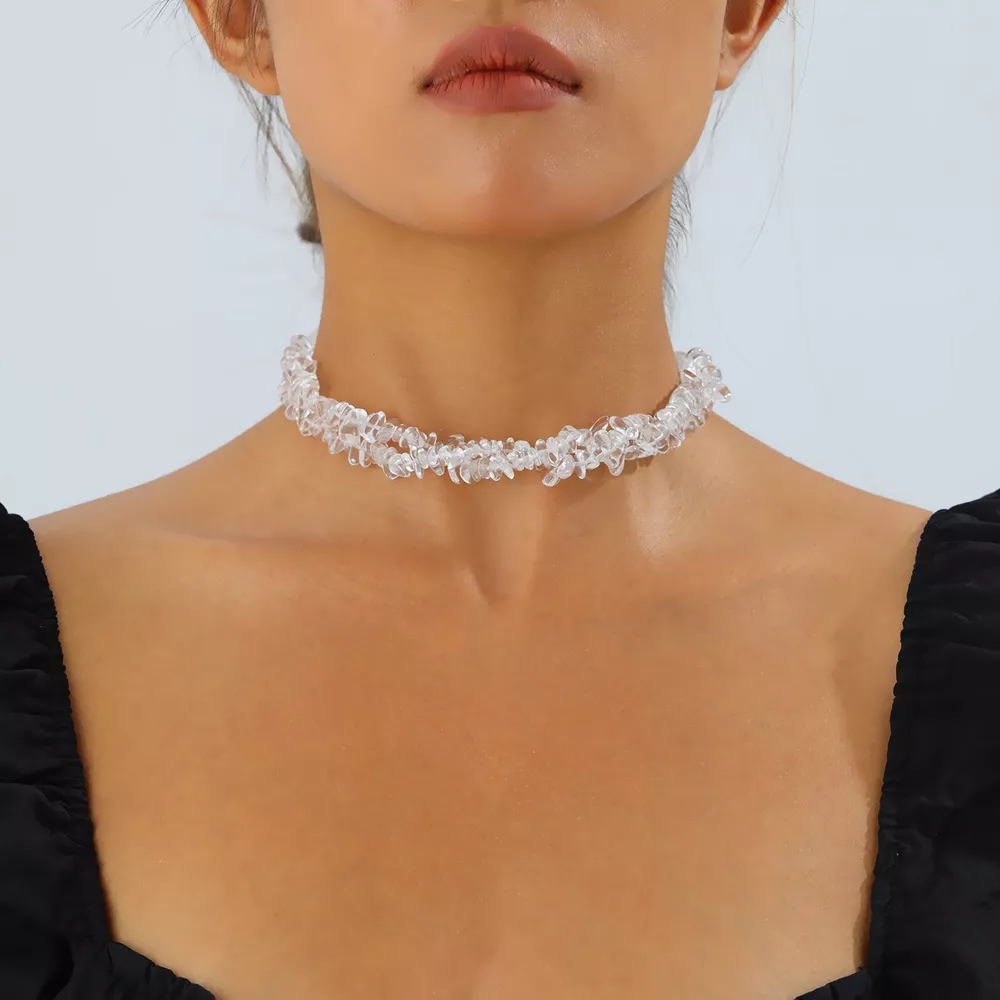 Irregular Glass Choker Necklace, image 2