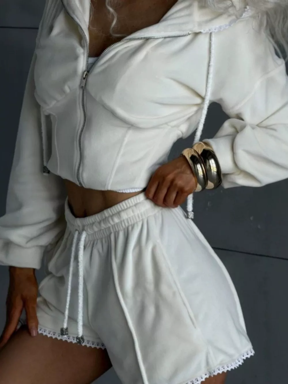 Zip Up Hooded Outerwear and Shorts Set, image 10