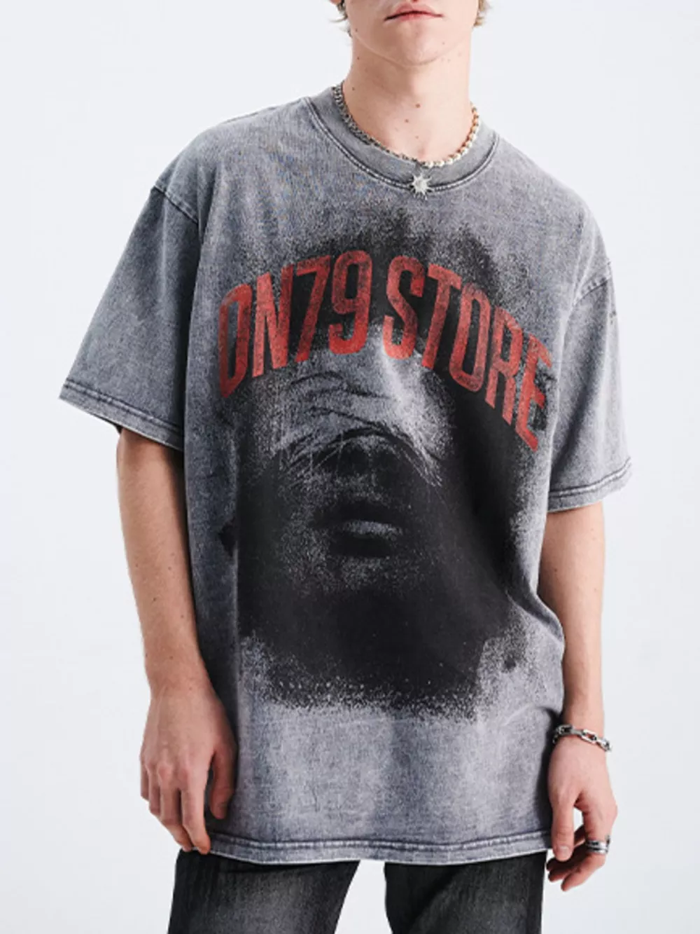 Men's Graphic Round Neck Short Sleeve T-Shirt
