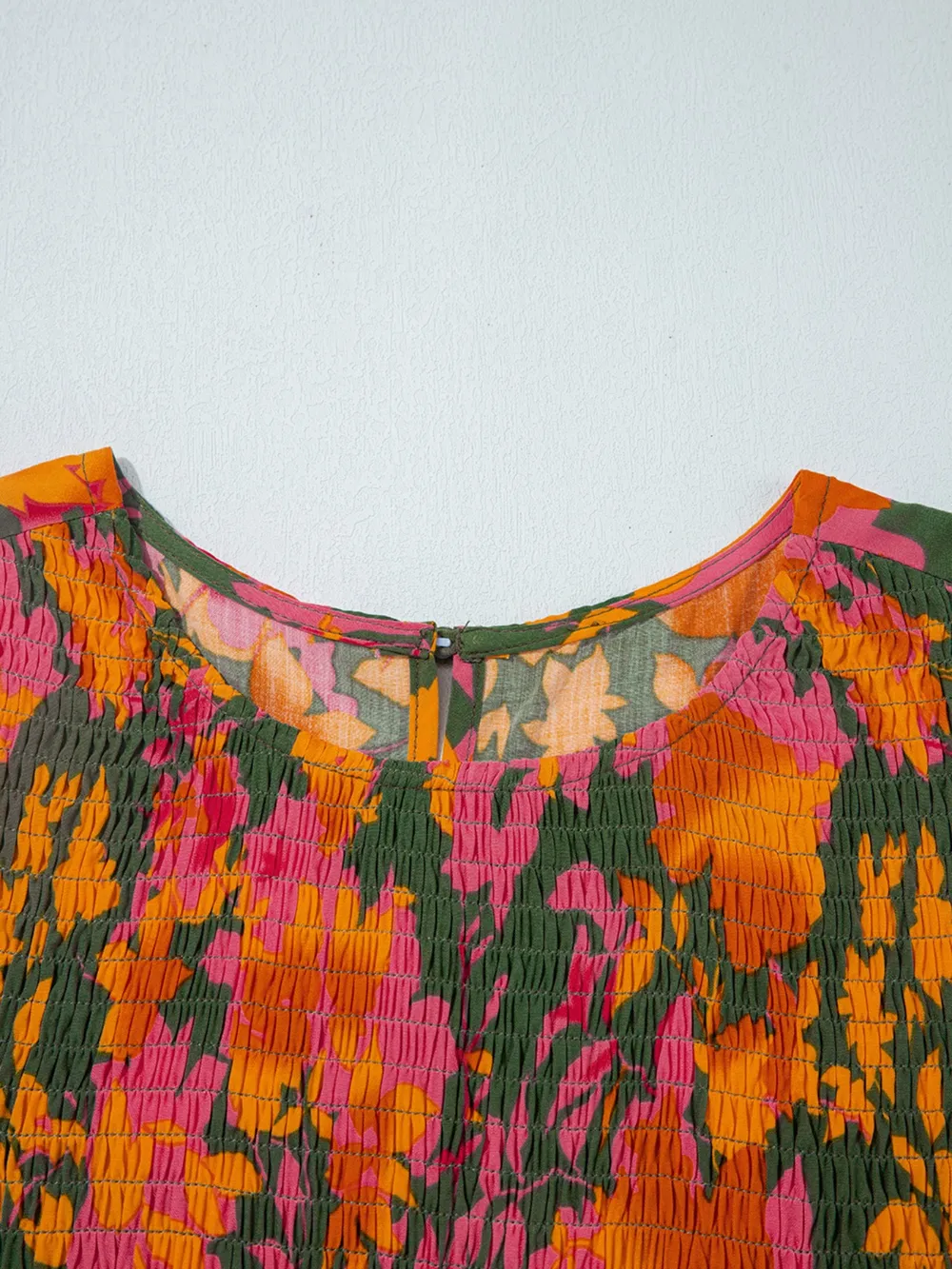 Smocked Floral Print Long Sleeve Maxi Dress, image 3