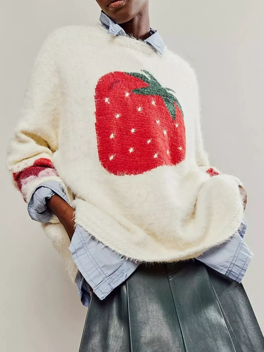Fruit Round Neck Long Sleeve Sweater, image 5