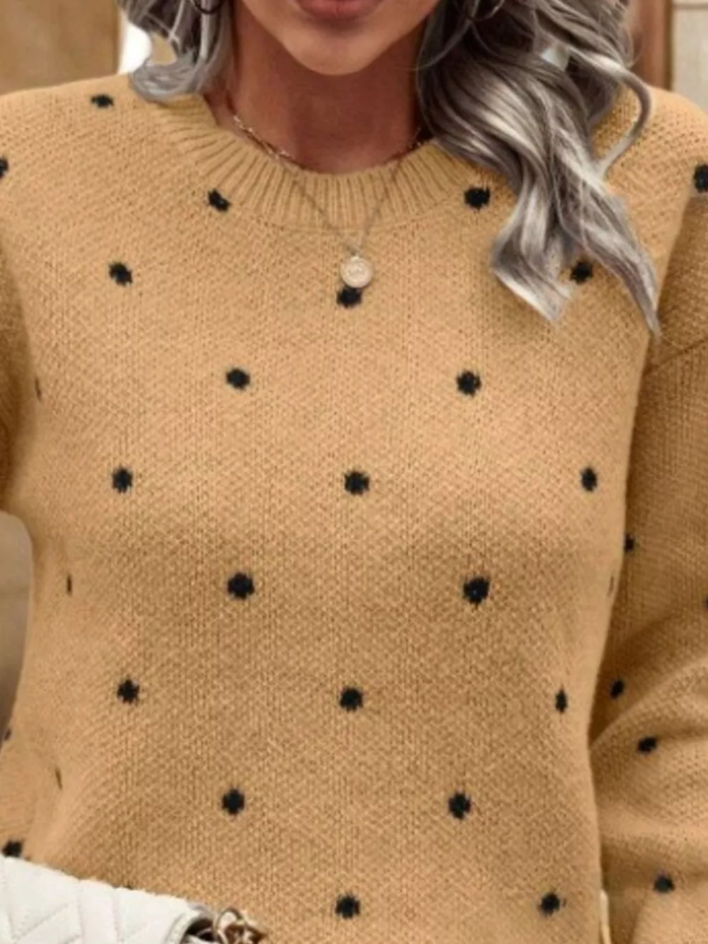 Polka Dot Round Neck Sweater, image 17