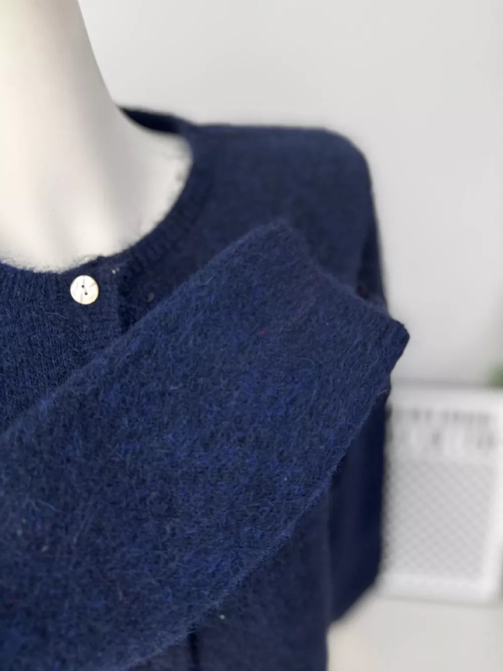 Fuzzy Knit Button-Down Cardigan, image 4