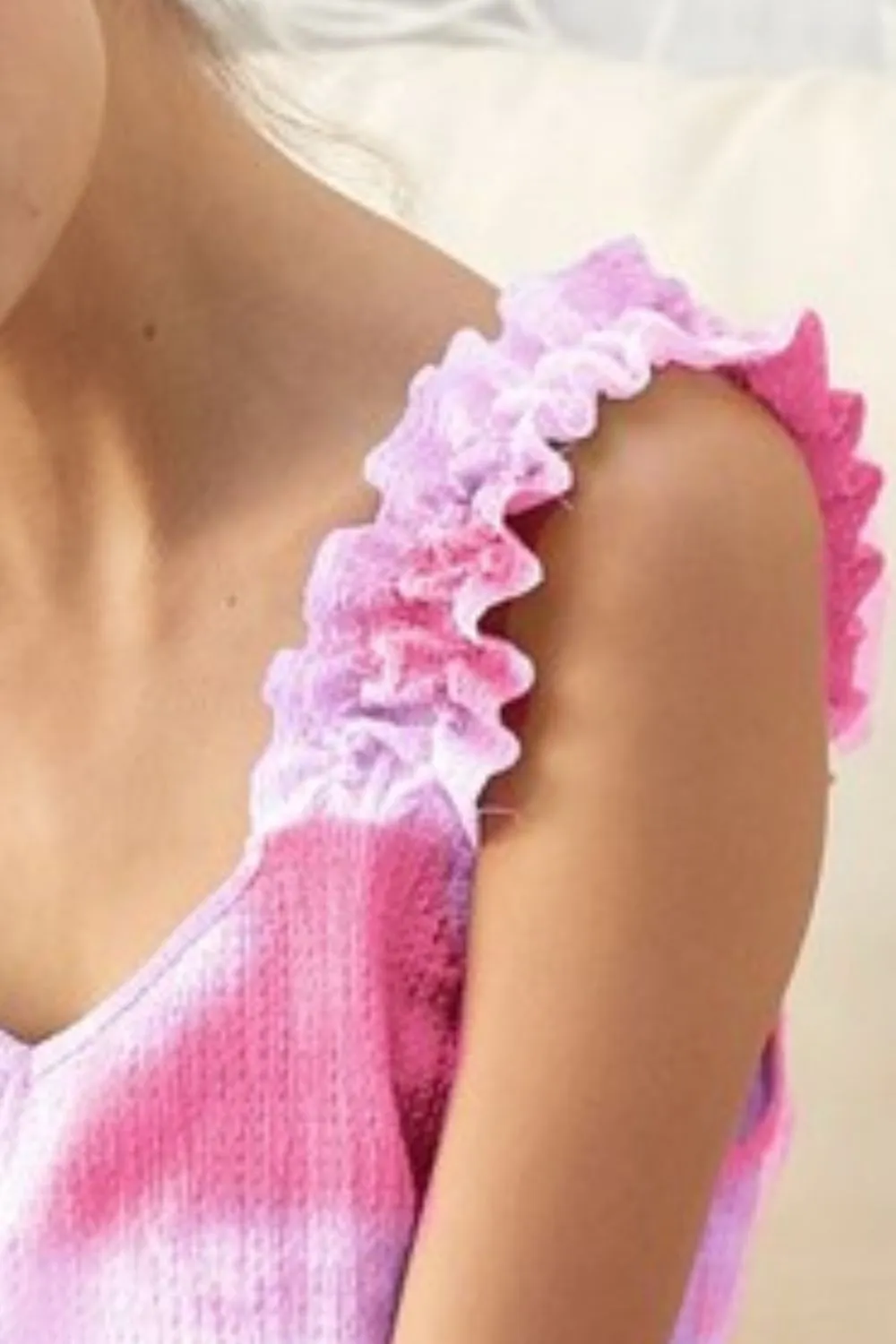 Tie Dye Printed Textured Woven with Ruffled, image 3