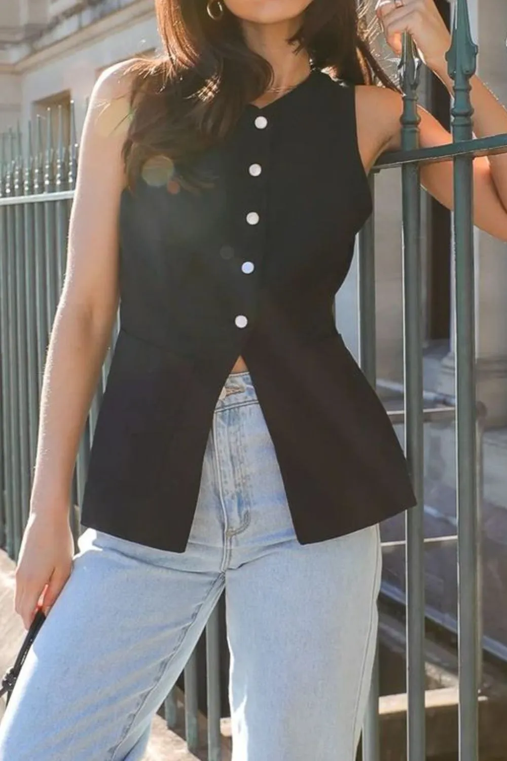 Button Down V-Neck Vest, image 9