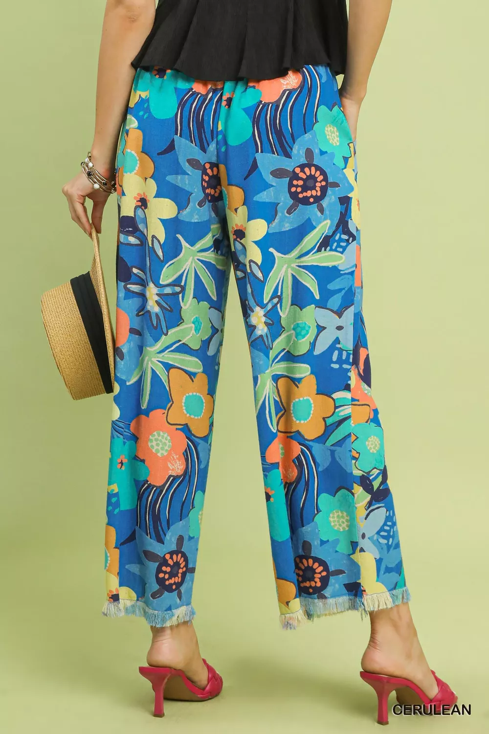 Floral Print Wide Leg Pants, image 3