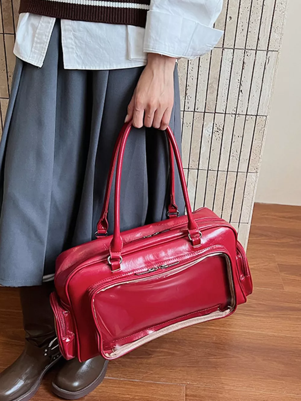 Vintage Style PU Leather Handbag, image 2