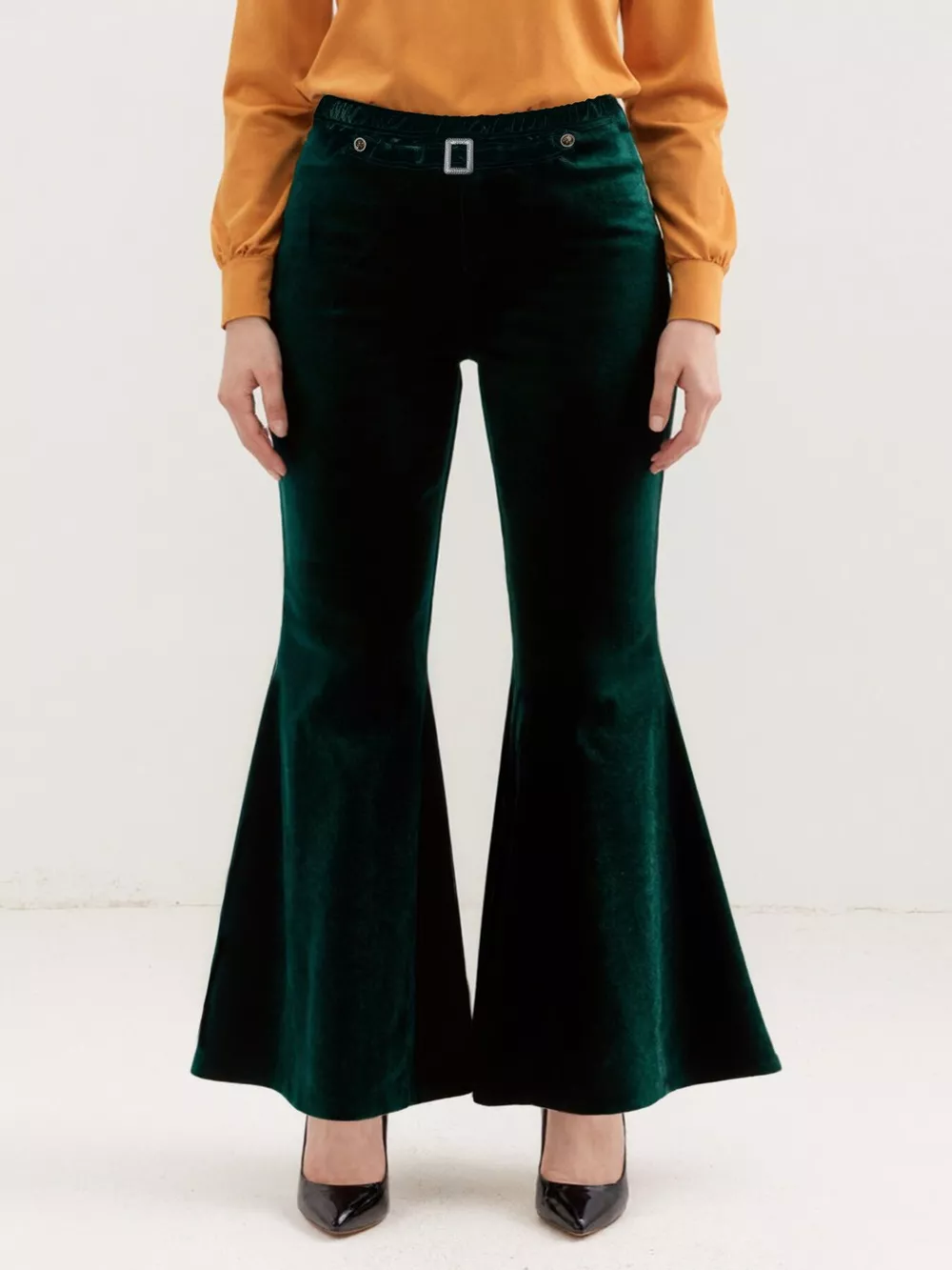 Plus Size Velvet Flared Pants, image 3